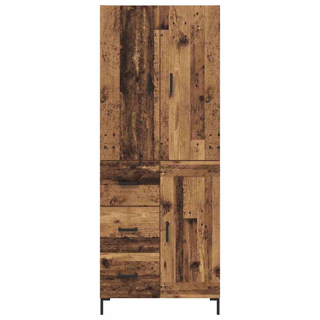 Highboard Betongrau 69,5x34x180 cm Holzwerkstoff