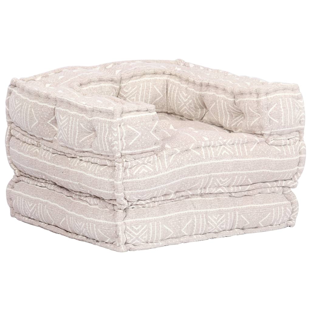 2-Sitzer Modularer Pouf Patchwork Stoff