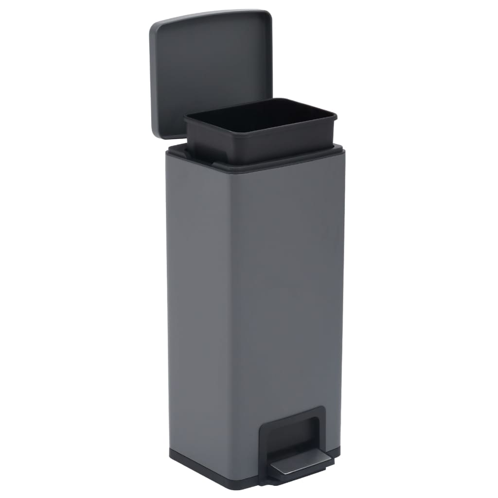 Mülleimer mit Pedal Anti-Fingerabdruck 30 L Silbern Edelstahl