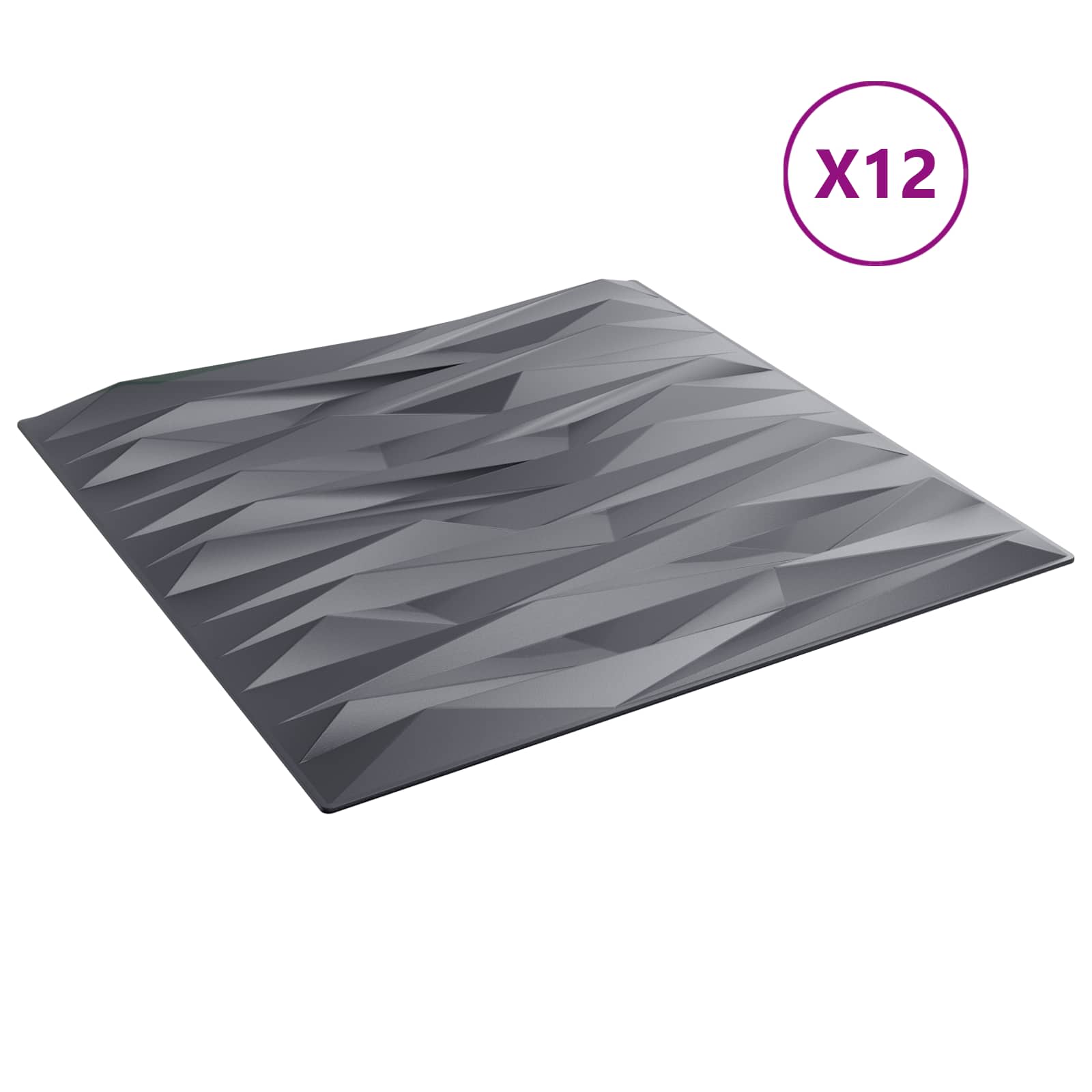 Wandpaneele 12 pcs Diamant Weiß 50 x 50 cm XPS Schaum