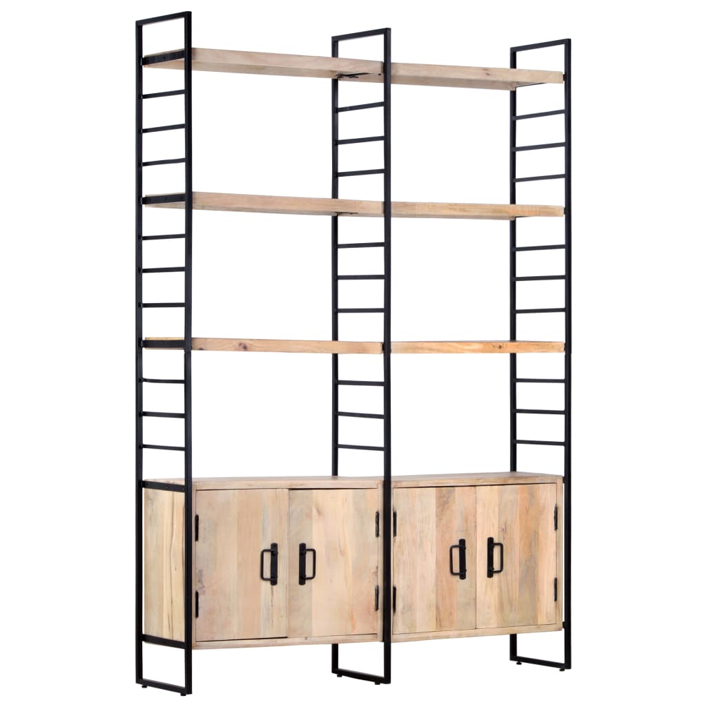 Bücherregal 4 Ebenen 124x30x180 cm Altholz Massiv