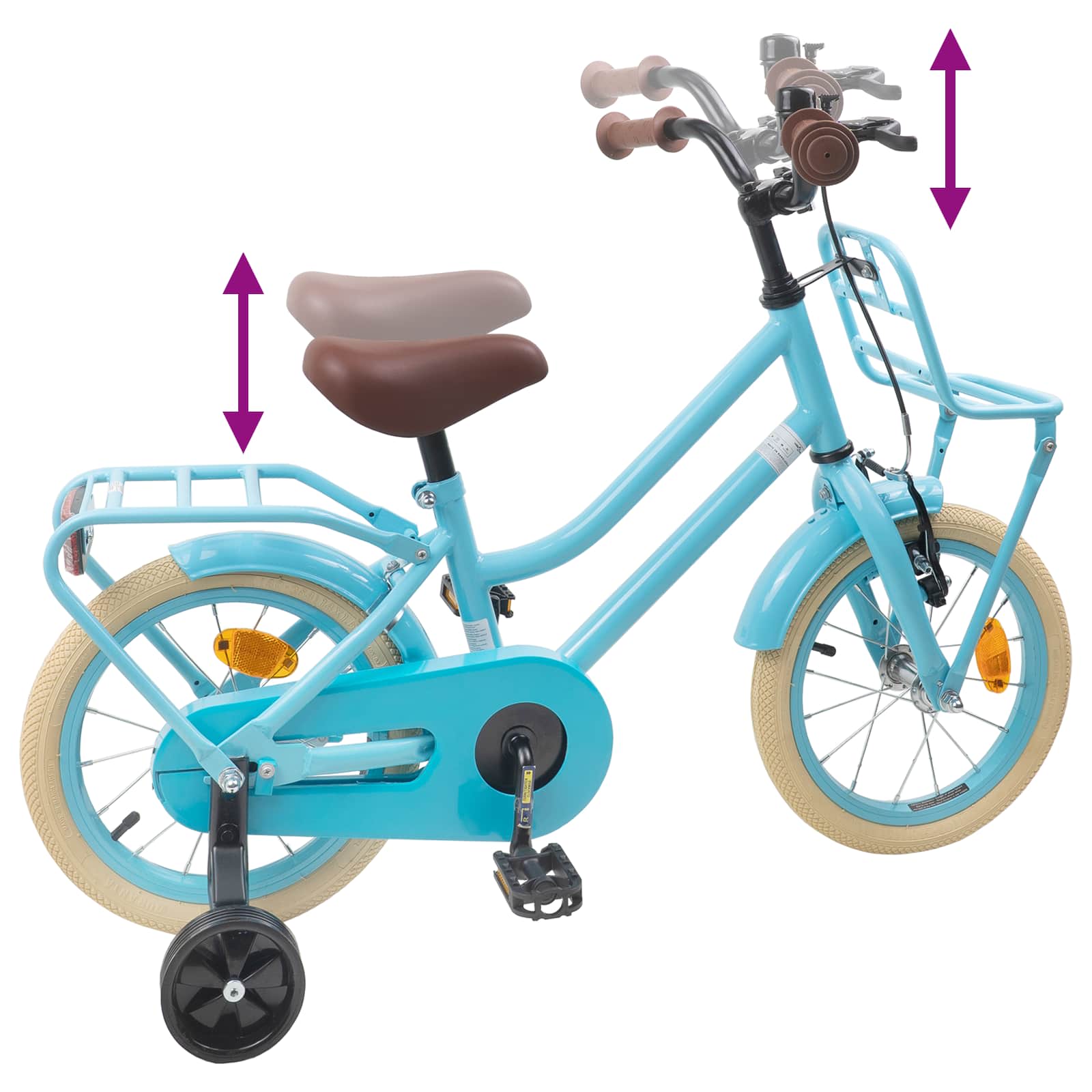 Kinderfahrrad 12 Zoll für 2-4 Jahre alt Hellrosa