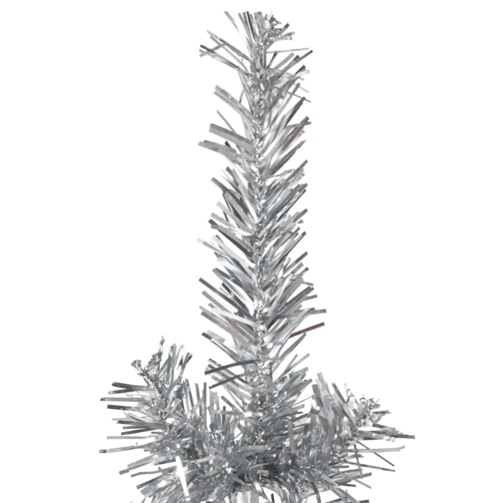 Künstlicher Halb-Weihnachtsbaum mit Ständer Schlank Weiß 180 cm