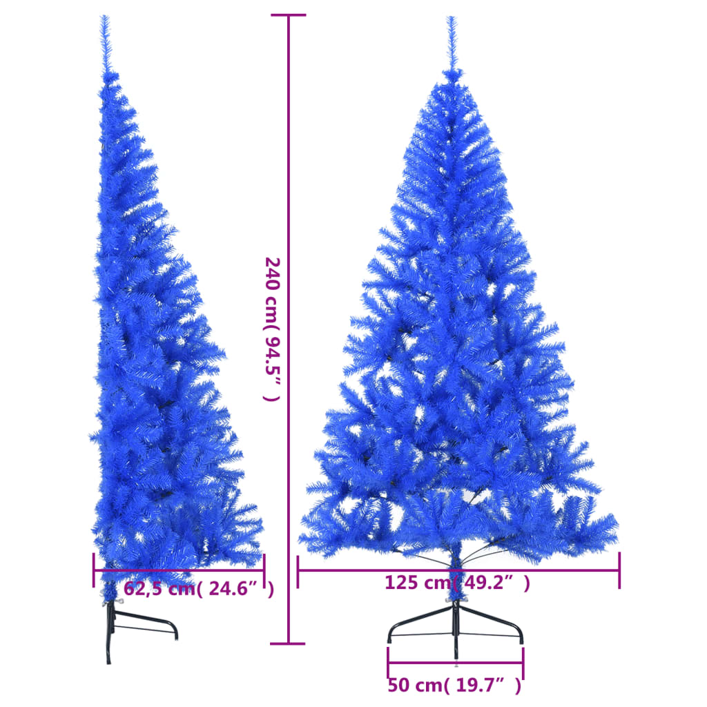 Künstlicher Halb-Weihnachtsbaum mit Ständer Grün 150 cm PVC