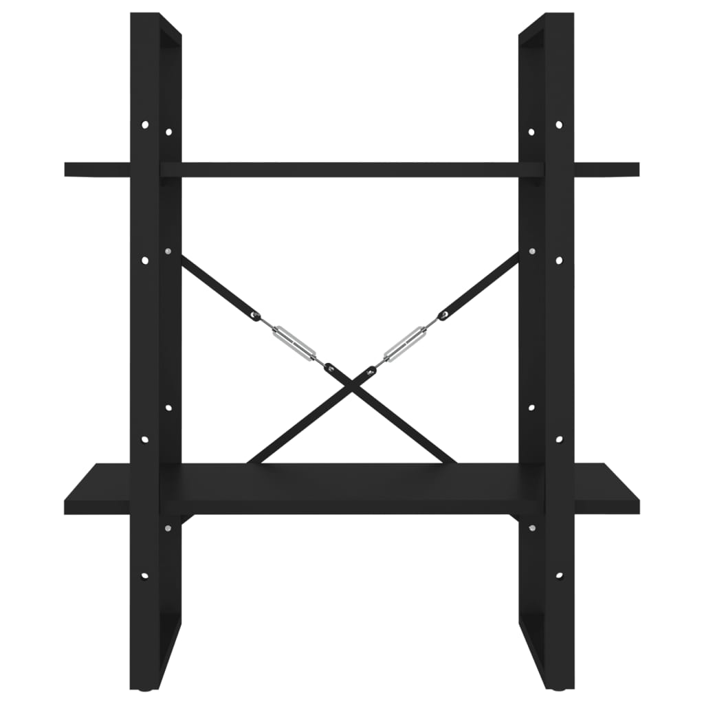 Bücherregal 2 Fächer Weiß 60x30x70 cm Holzwerkstoff