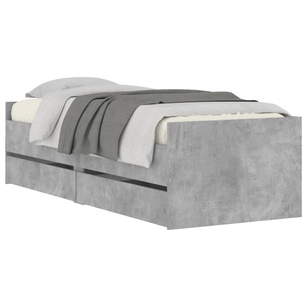 Bett mit Schubladen Braun Eiche-Optik 75x190 cm