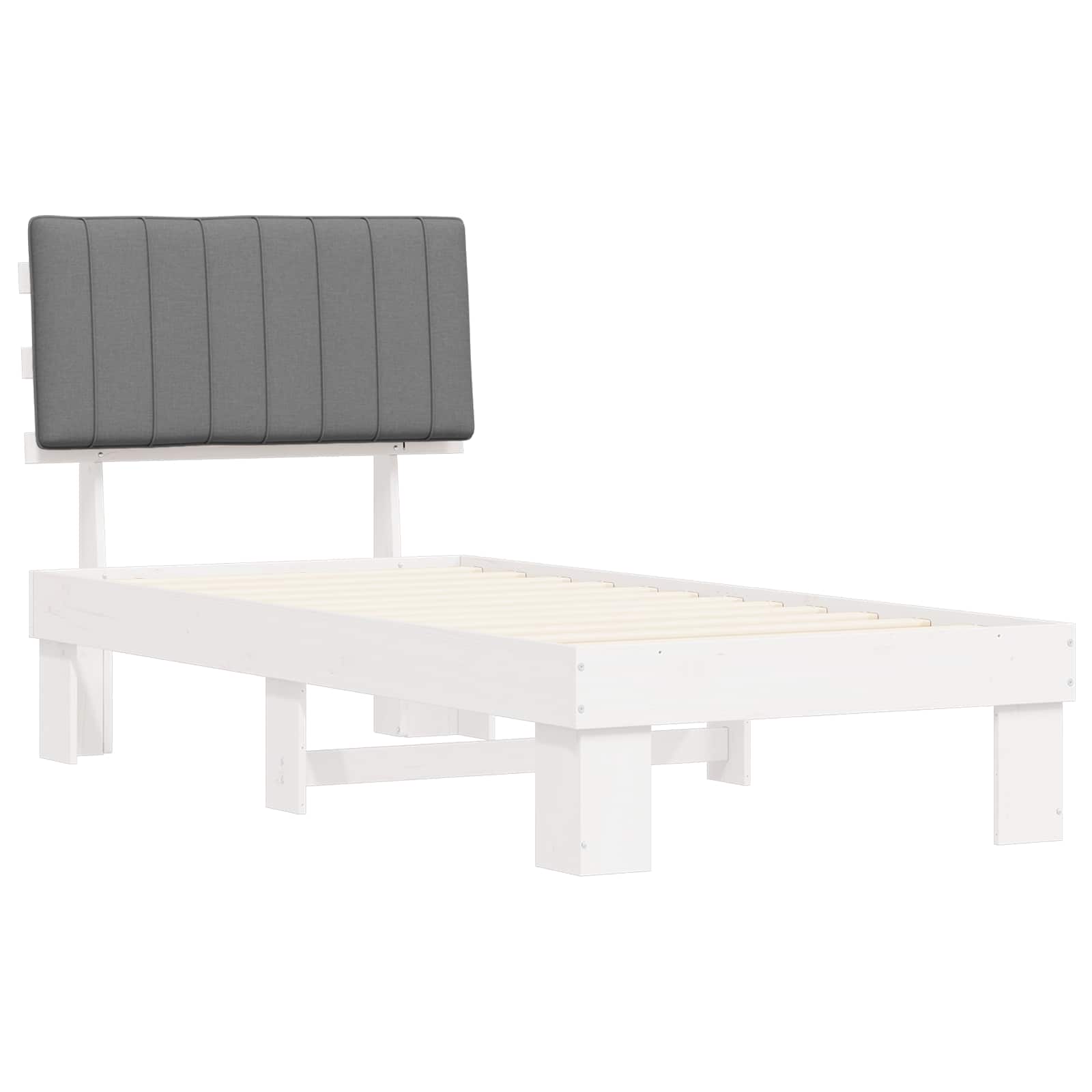 Bettgestell mit gepolstertem Kopfteil Hellgrau 200 x 200 cm