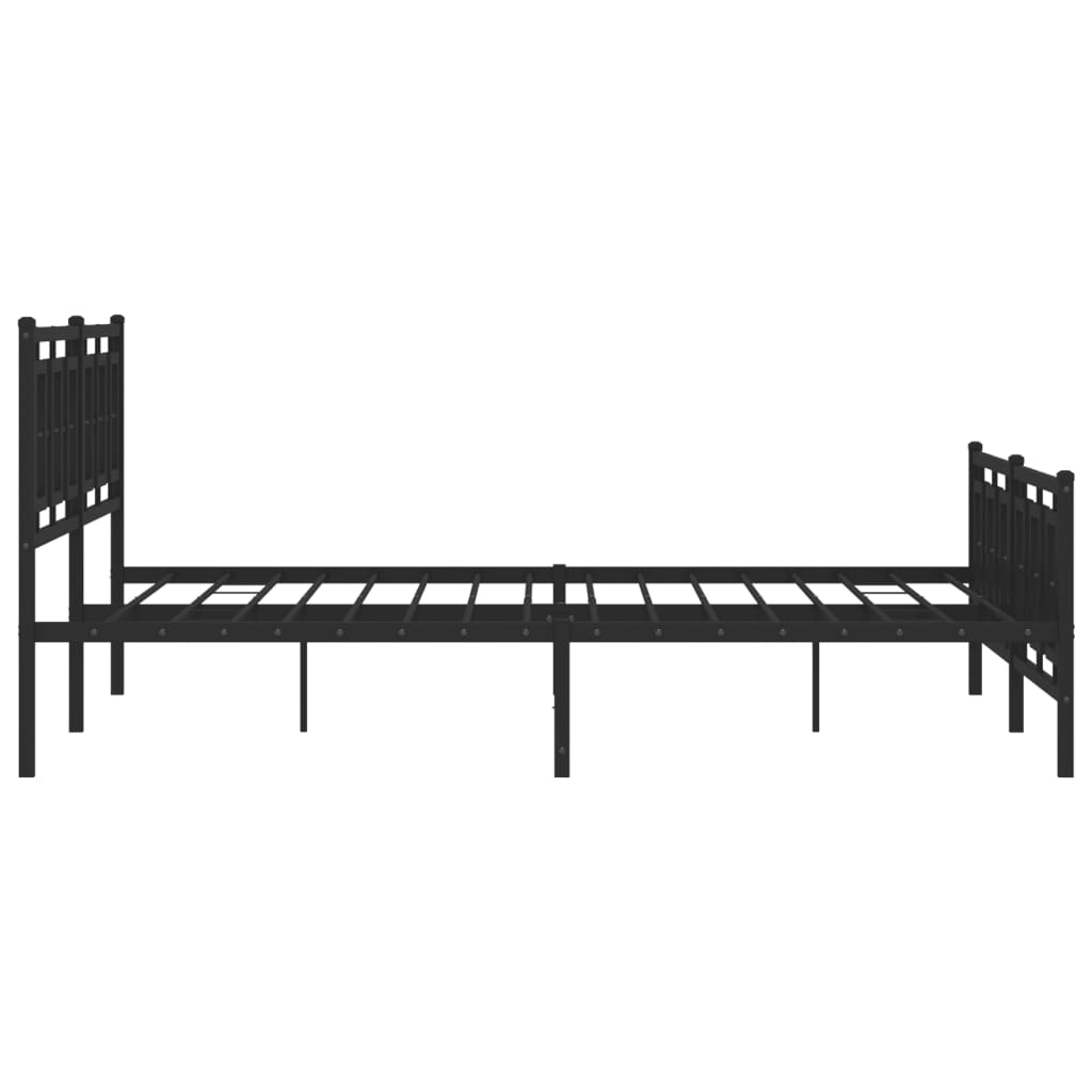 Bettgestell mit Kopf- und Fußteil Metall Weiß 180x200 cm