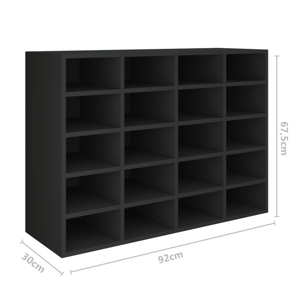 Schuhregal Holzwerkstoff 92x30x67,5 cm Eichen-Optik
