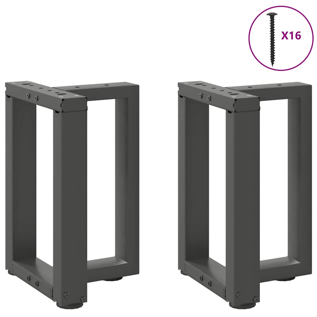 Couchtischbeine T-Form 2 Stk. Schwarz 30x25x(30-31) cm Stahl