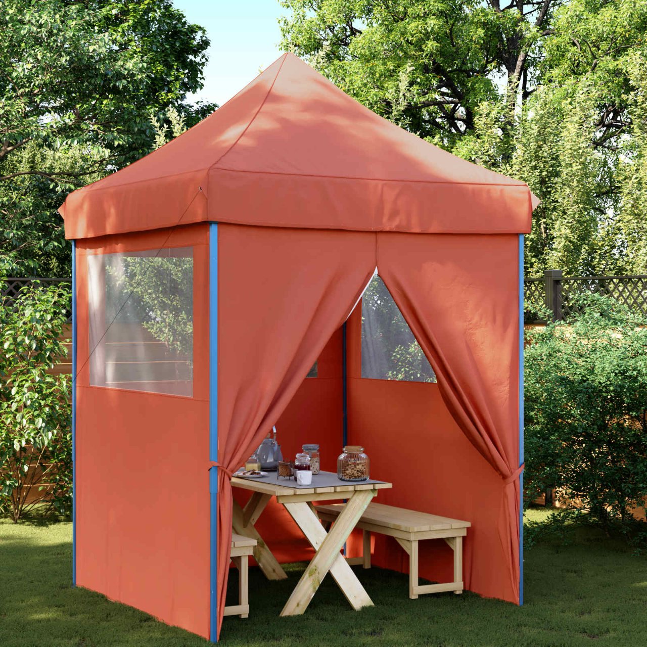 Partyzelt Faltbar Pop-Up Schwarz 200x200x306 cm