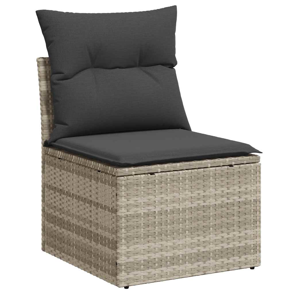4-tlg. Garten-Sofagarnitur mit Kissen Schwarz Poly Rattan