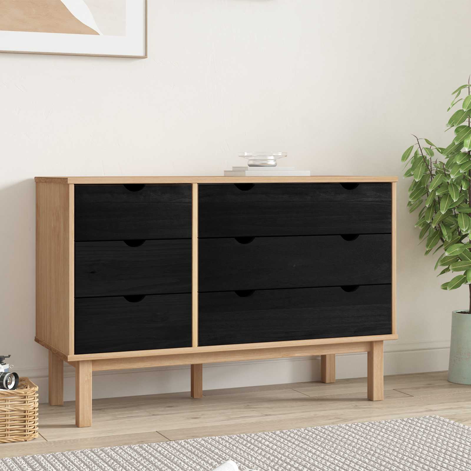 Schubladenschrank OTTA 111x43x73,5 cm Massivholz Kiefer