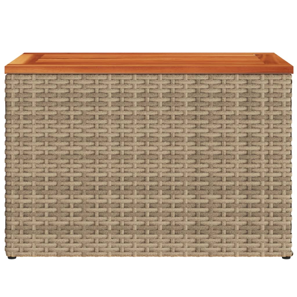 Garten-Beistelltische 2 Stk Schwarz 55x34x37cm Poly Rattan Holz