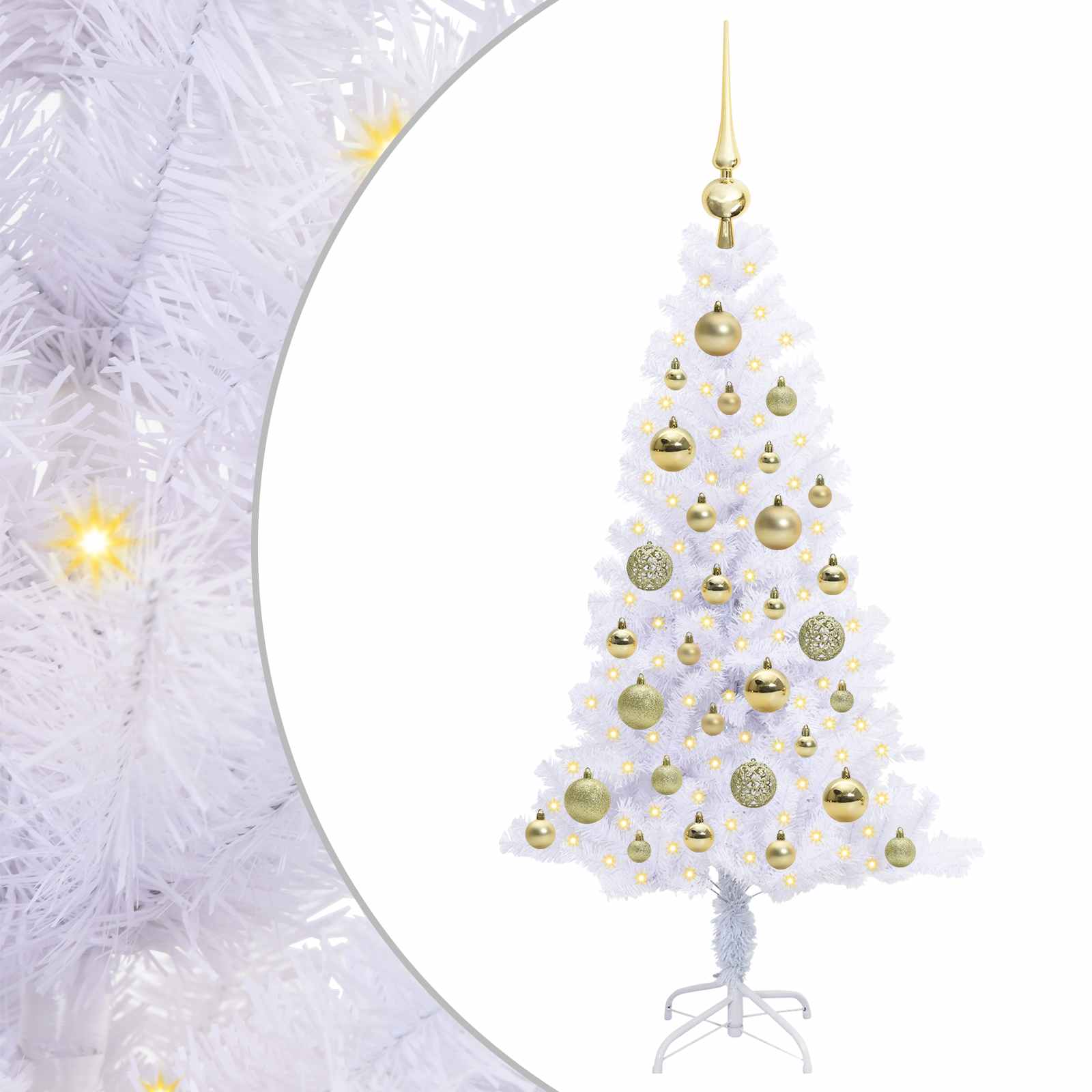 Künstlicher Weihnachtsbaum Weiß 120 cm PVC und Stahl