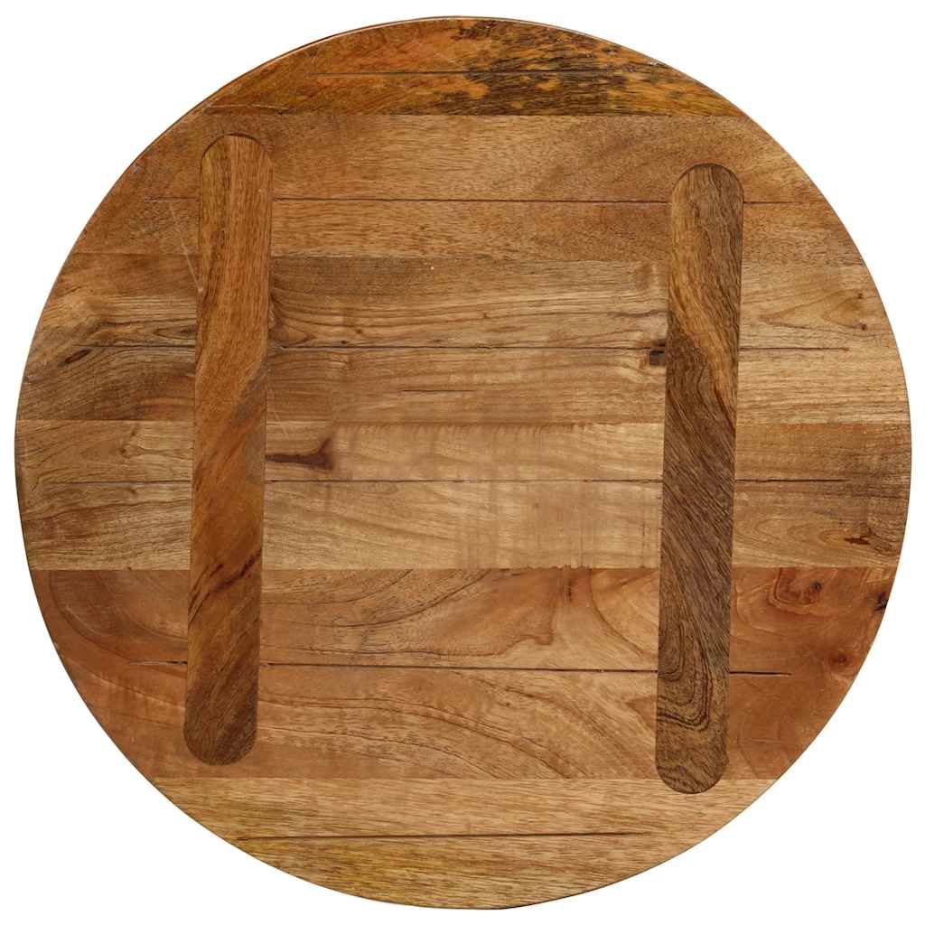 Tischplatte Ø 40x2,5 cm Rund Raues Massives Mangoholz