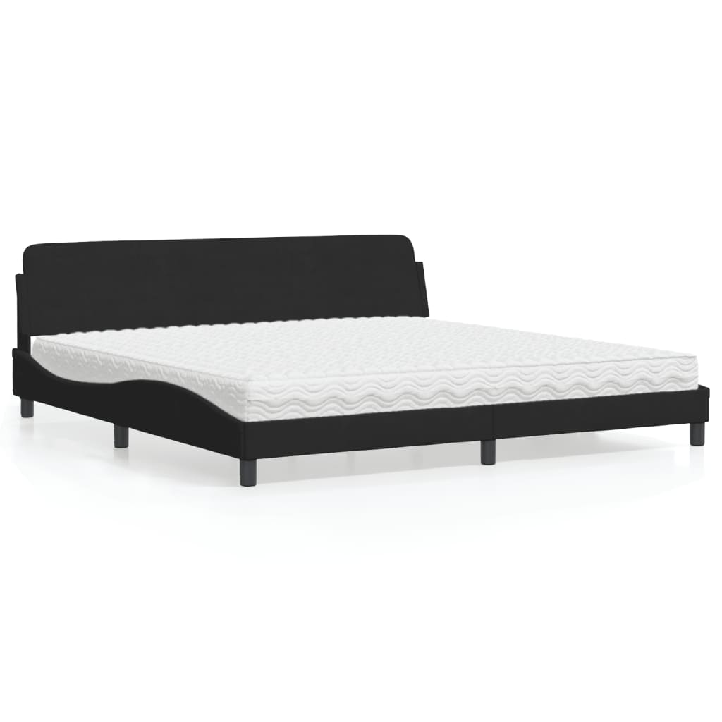 Bett mit Matratze "Dover" Hellgrau 80x200 cm Samt
