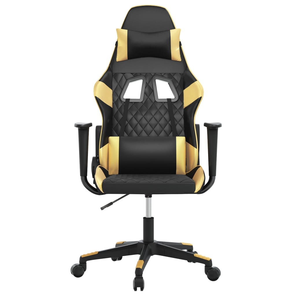 Gaming-Stuhl mit Massagefunktion Schwarz und Blau Kunstleder