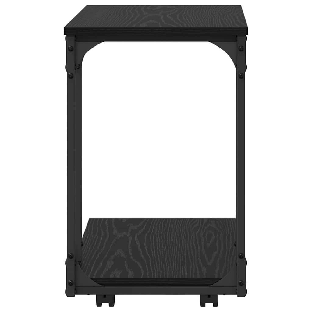 Beistelltisch mit Rollen Schwarz 50x35x55,5 cm Holzwerkstoff