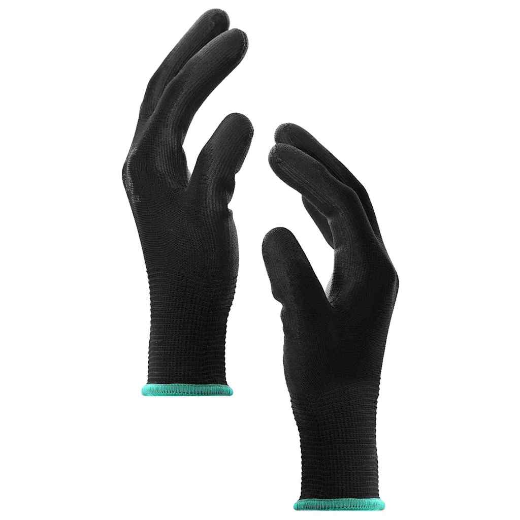 Arbeitshandschuhe 12 pcs Schwarz 7 / S Polyester