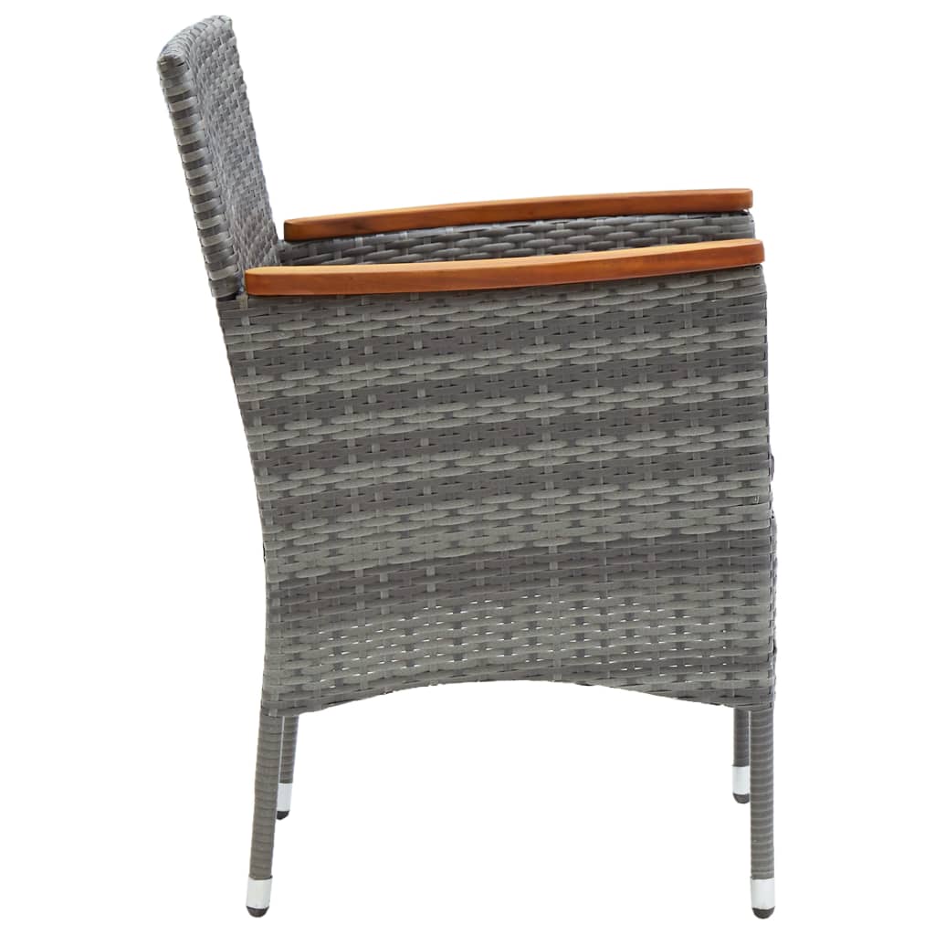 Garten-Essstühle 4 Stk. Poly Rattan Schwarz