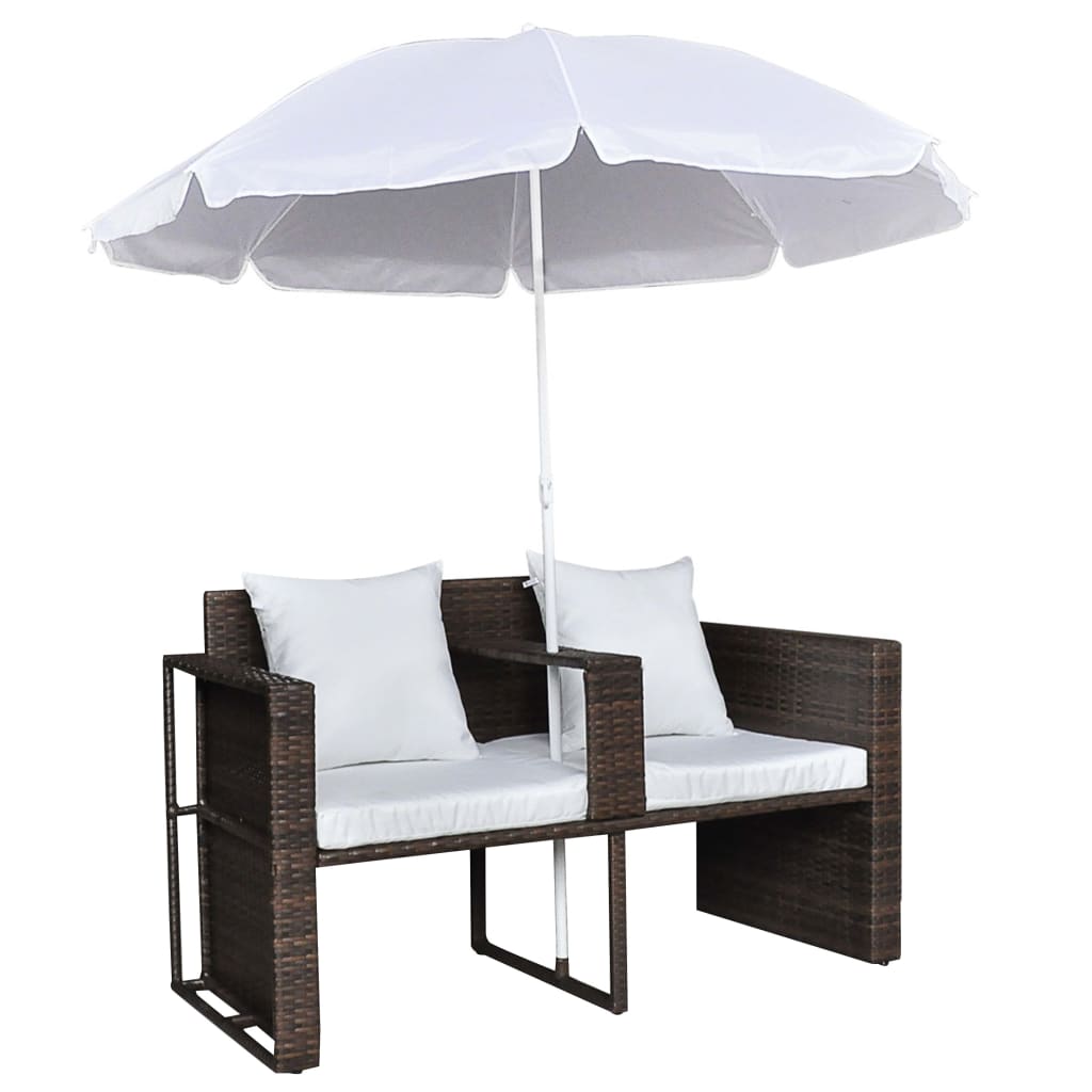 Garten-Sofa mit Kissen 8 pcs Beige und Hellgrau Poly-Rattan