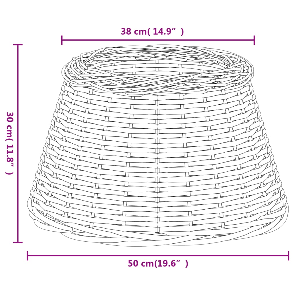 Lampenschirm Weiß Ø15x12 cm Korbweide