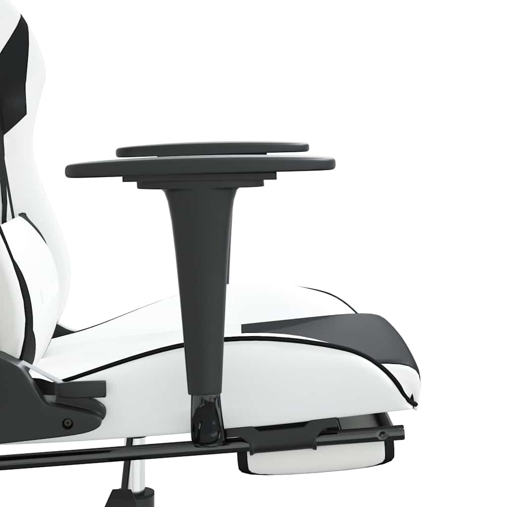 Gaming-Stuhl mit Massagefunktion Schwarz und Blau Kunstleder