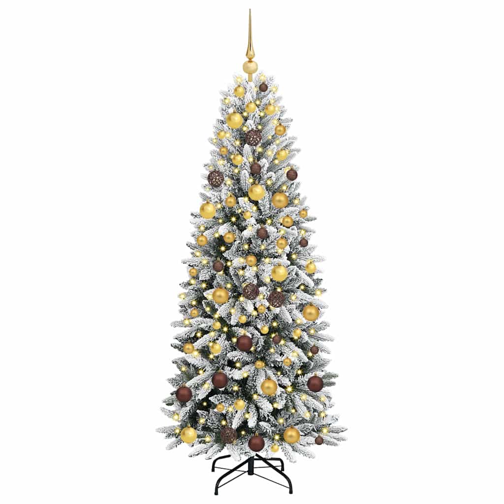 Künstlicher Weihnachtsbaum mit 150 LEDs mit Ständer Weiß 120 cm