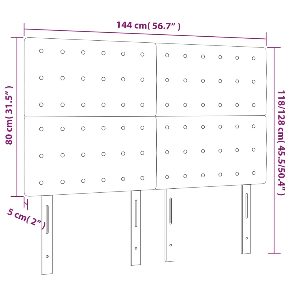 Kopfteil Hellgrau 80x5x118/128 cm Stoff