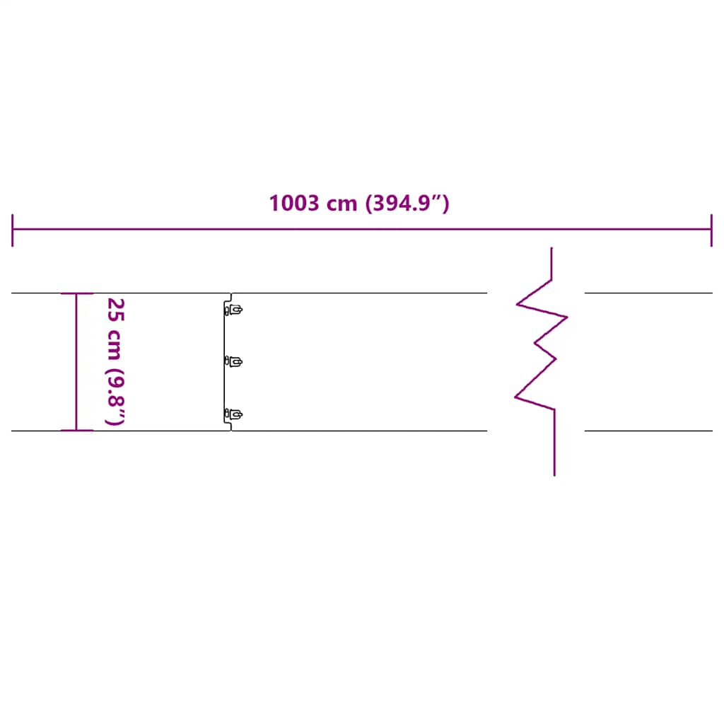 Raseneinfassung 10 pcs 10 x 103 cm Wetterfeststahl Rostig