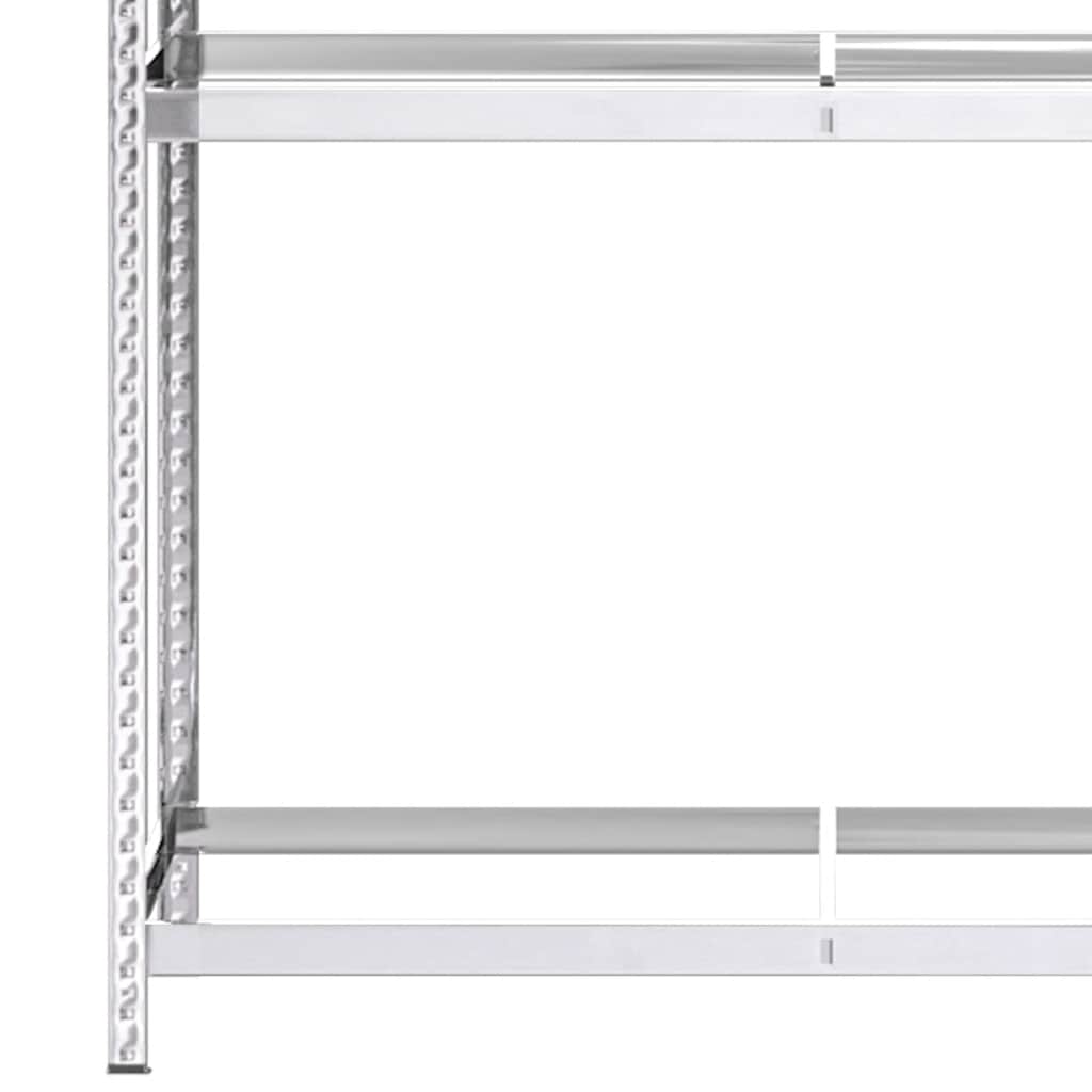 Reifenregale mit 2 Böden 3 Stk. Silbern 110x40x110 cm Stahl