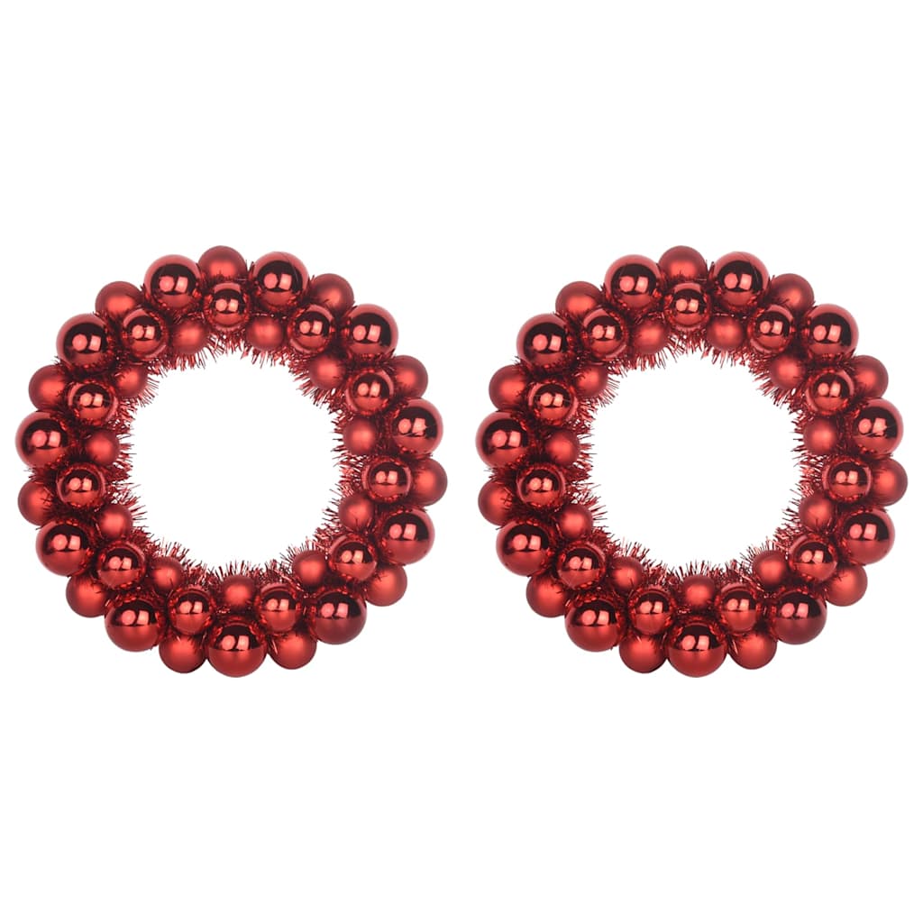 Weihnachtsballkränze 2 pcs Rot 33 x 33 x 7 cm Polystyrol