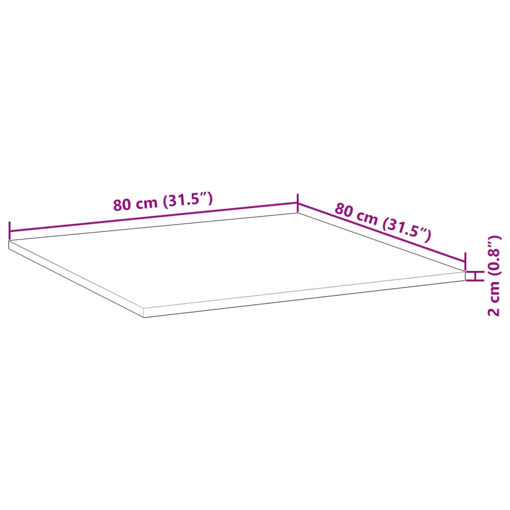 Tischplatte Rund Ø40x2 cm Massivholz Akazie