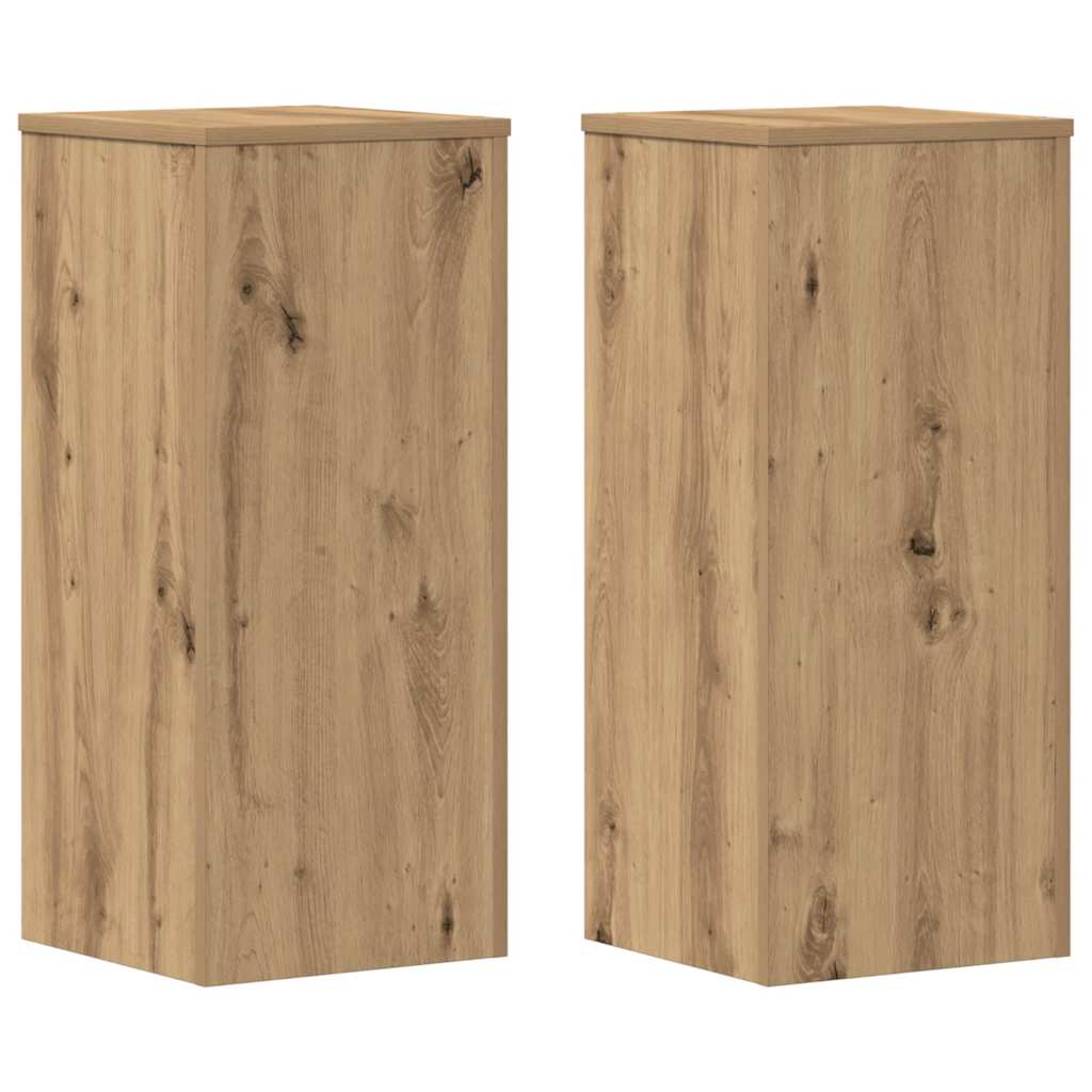 Pflanzenständer 2 Stk. Weiß 33x33x100 cm Holzwerkstoff
