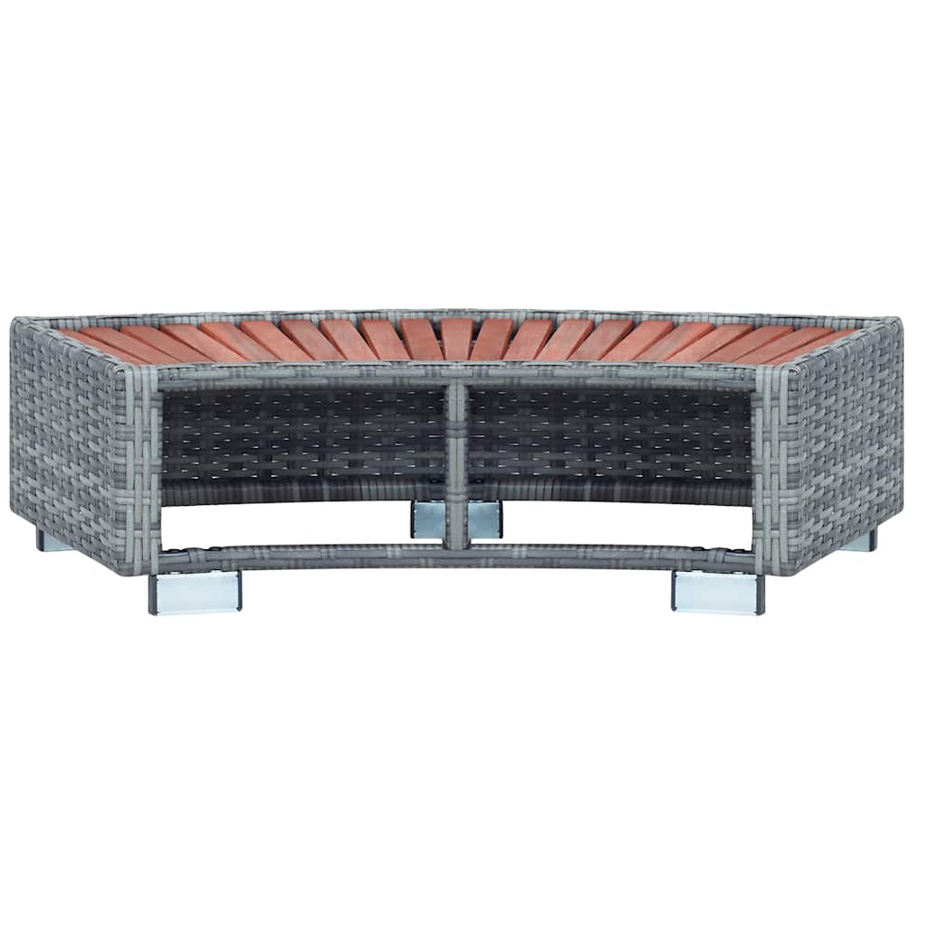 Spa-Einstiegsstufe Poly Rattan 92×45×25 cm Schwarz
