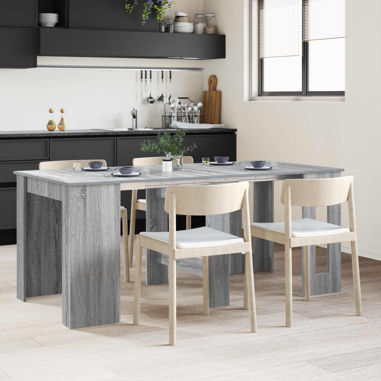 Esstisch 180 x 85 x 75 cm Holzwerkstoff Schwarze Eiche
