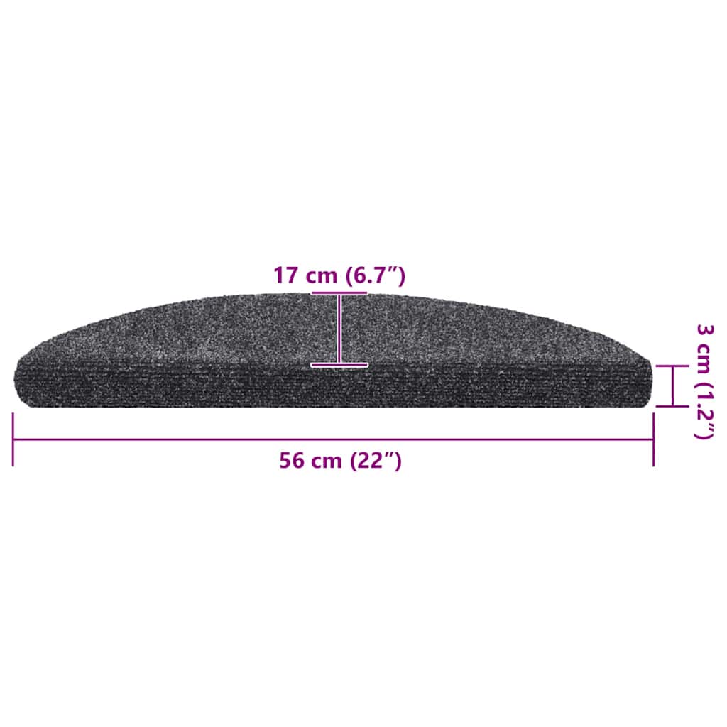 Stufenmatten Selbstklebend 15 Stk. 56x17x3 cm Hellbraun Halbrund