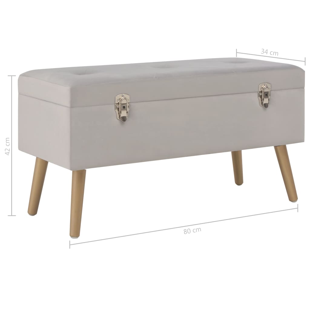 Bank mit Staufach 80 cm Grün Samt