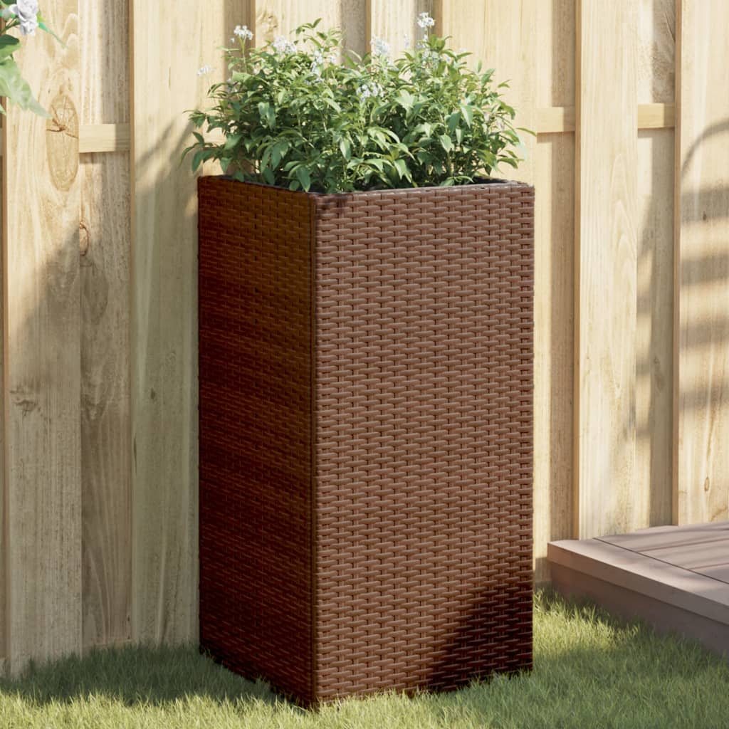 Pflanzkübel 2 Stk. Schwarz 40x40x80 cm Poly Rattan