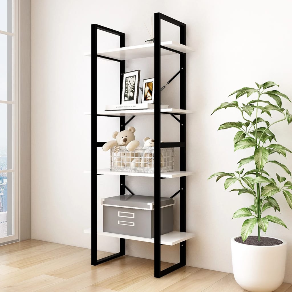 Bücherregal 2 Fächer Weiß 60x30x70 cm Holzwerkstoff