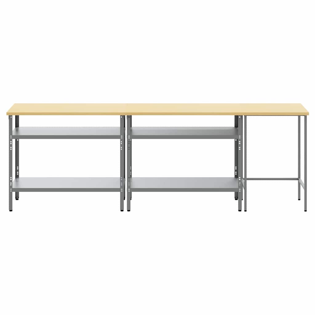 Werkbank-Set mit Schubladen 2 pcs Rot und Grau 200 x 55 x 85 cm