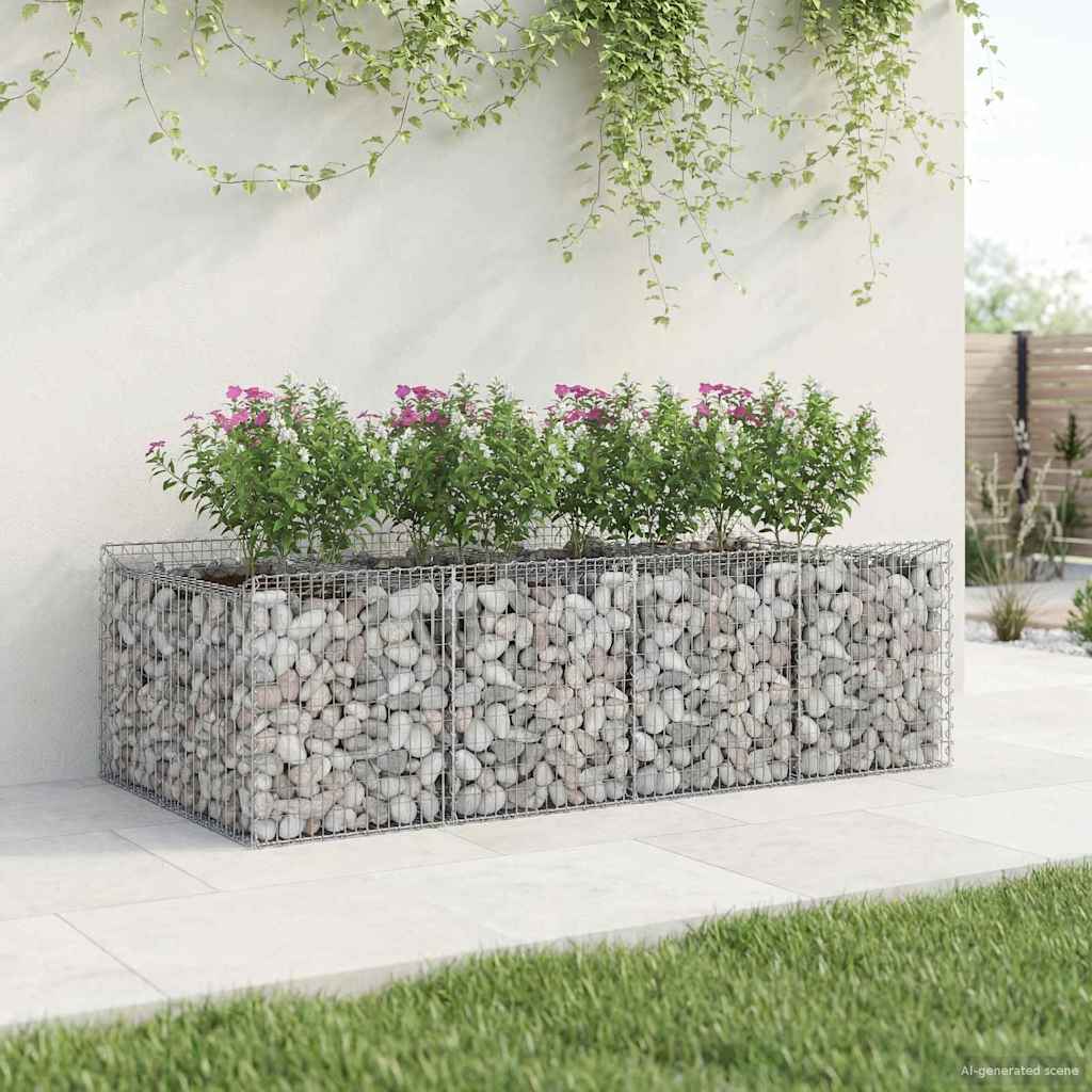 Gabionen-Hochbeet 2 pcs Silber