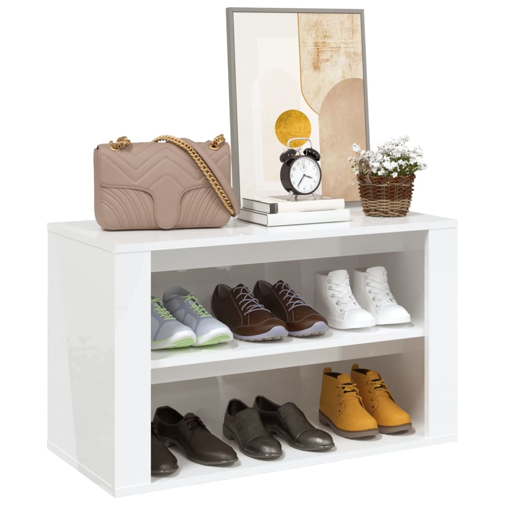 Schuhregal Weiß 75x35x45 cm Holzwerkstoff