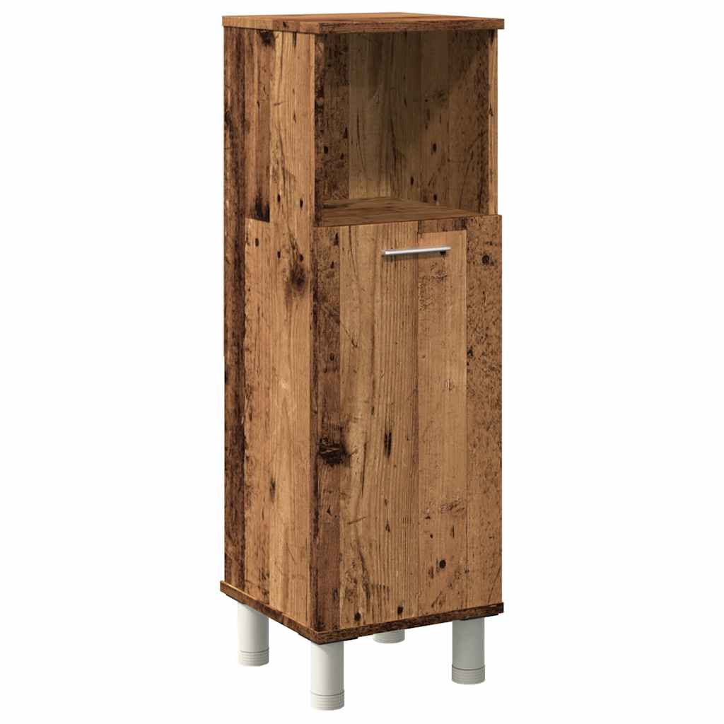 Badezimmerschrank Weiß 30x30x95 cm Holzwerkstoff