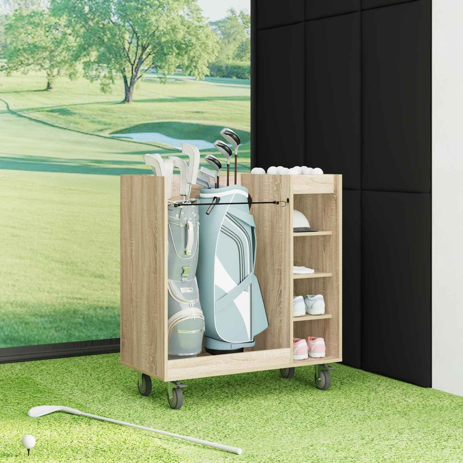 Golf Schrank Mit Rad Uni Weiß 65 x 45 x 98 cm