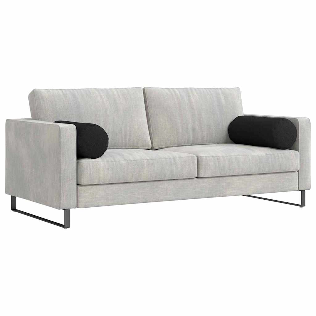 Bolsterkissen 2 Stück Hellgrau Ø 15 x 40 cm Stoff