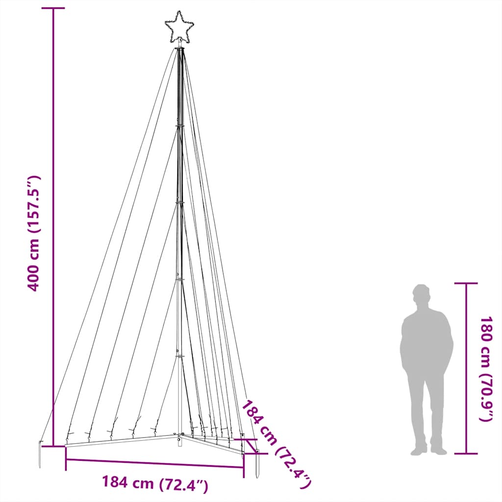 LED Weihnachtsbaum 339 LEDs Warmweiß 187 cm