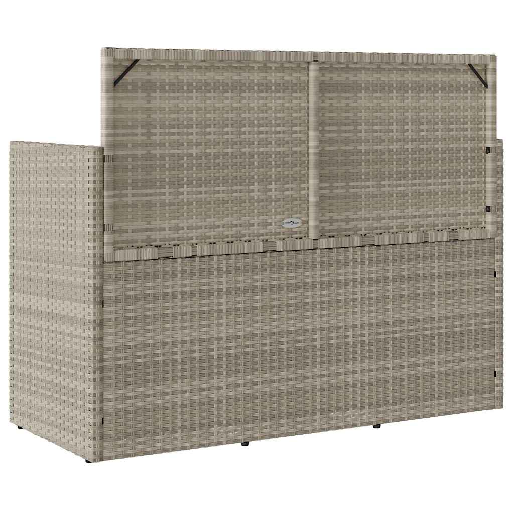 Gartenbank mit Kissen Schwarz Poly Rattan