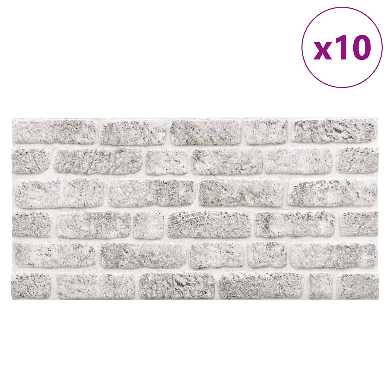 Wandpaneele 10 pcs Ziegel 100 x 50 cm EPS-Schaum